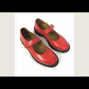 Dr. Martens “Indica” shoes in red Mary Jane style